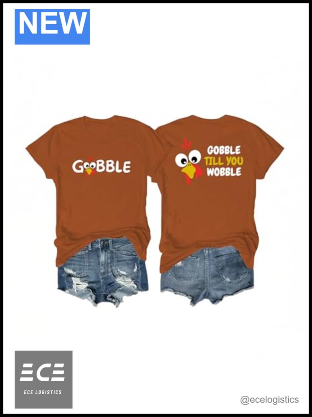 SODSHY 2-in-1 Halloween Thanksgiving Graphic Short Sleeve Tee